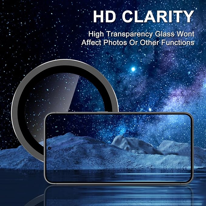for Samsung Galaxy A35 5G Camera Lens Protector, Individual Metal Ring Tempered