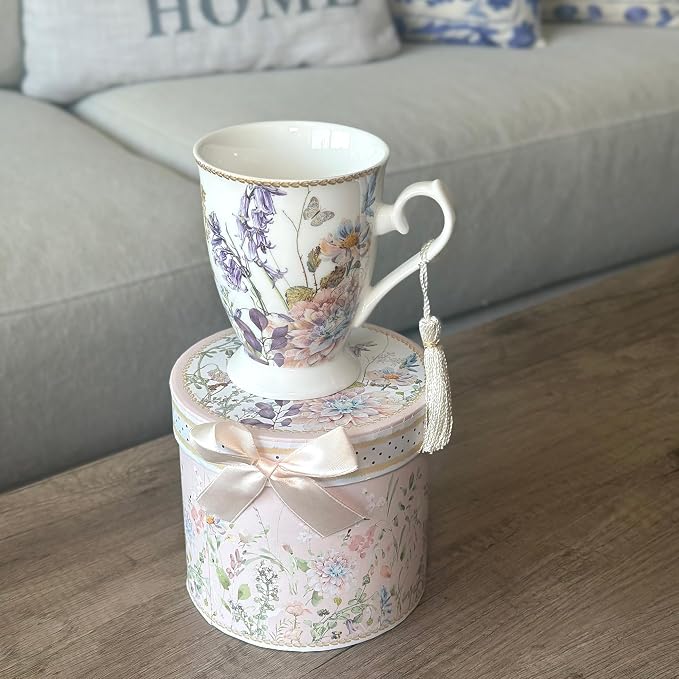 STP GOODS Porcelain Tea/Coffee Cup in Gift Box Fine Porcelain Coffee Cup Tea