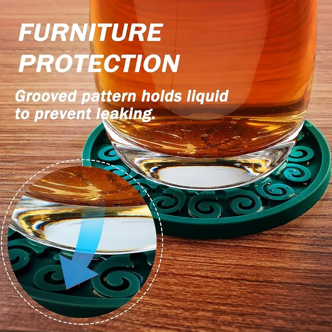 Silicone Coasters for Drinks, Resistant Reusable Drink Coasters-Great Gift for