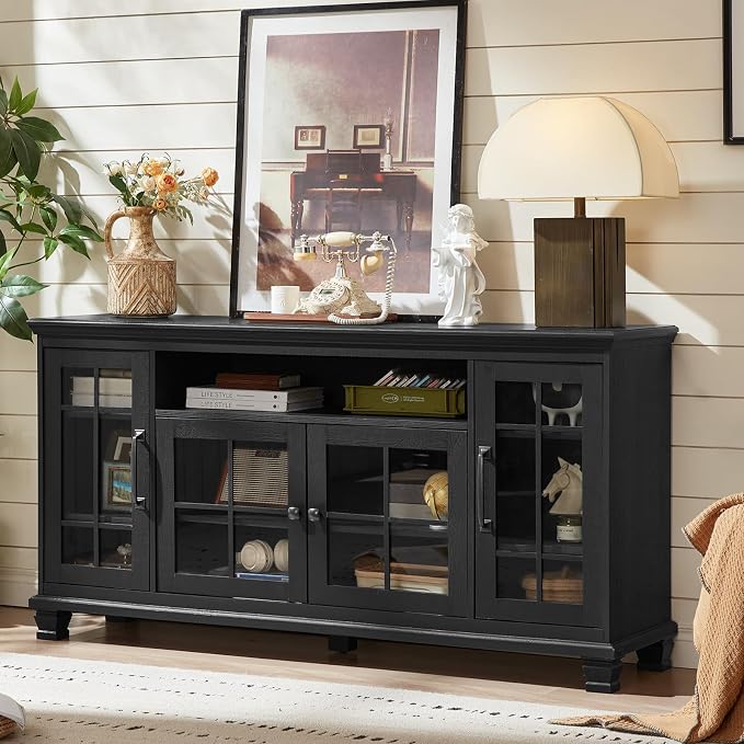 Large Black Sideboard Buffet Cabinet