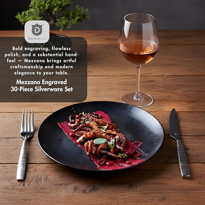 Engraved Silverware Set for 6 | 18/10 Stainless Steel Flatware