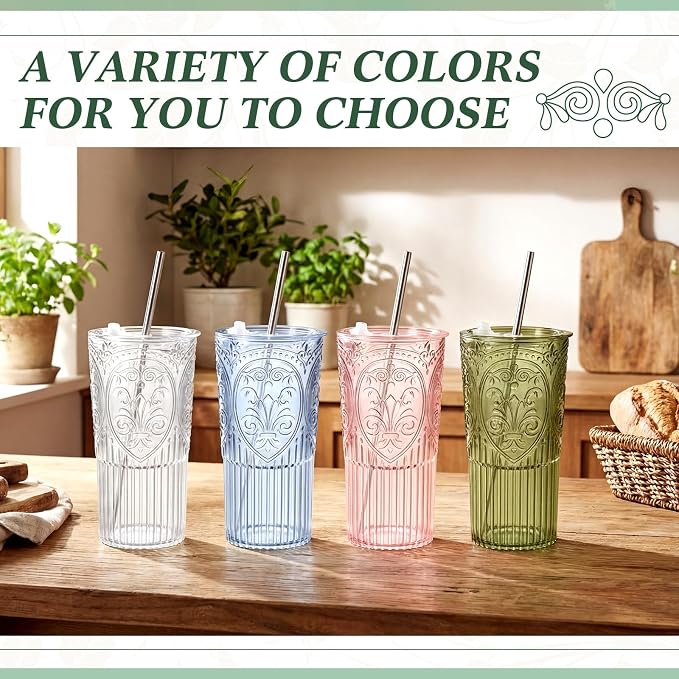 4 Set 20oz Vintage Plastic Tumbler