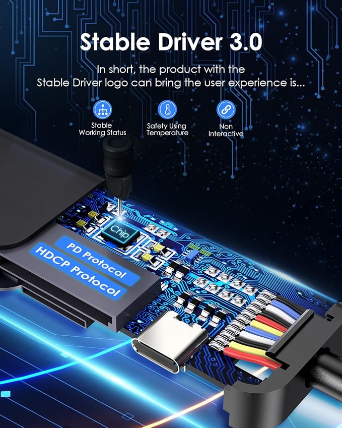 LENTION USB C Hub with 100W Charging, 4K@60Hz HDMI, Dual Card Reader, USB 3.0 &