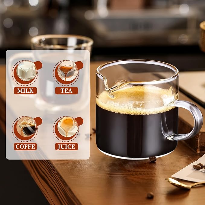 Gulex Espresso Cups Set of 4 Glass Coffee Cups