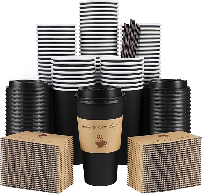 Clawsoff 50 Pack 20 oz Disposable Paper Coffee Cups