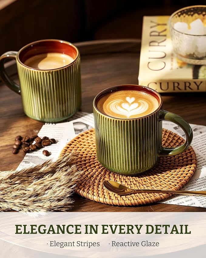 famiware Coffee Mug Set for 4, Star 12 oz Catering Mugs Cup Set