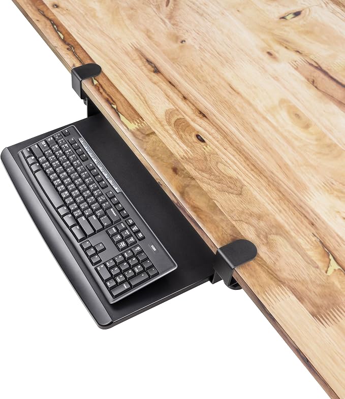 EHO Clamp-On Retractable Adjustable Keyboard Tray, Under Desk Ergonomic