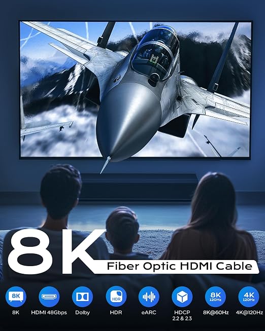 8K Long Fiber Optic HDMI Cable 100FT
