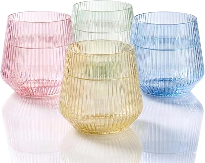40 Pack Disposable Stemless Plastic Wine Glasses 12 oz