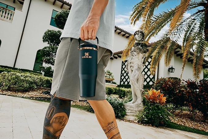 STANLEY IceFlow 2.0 Flip Straw Tumbler, 30 oz, Messi Goat Black | Easy Carry