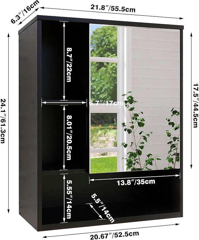 Bathroom Mirror Cabinet Wall Mounted