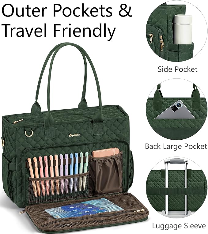 Bagstellar Teacher Tote Bag for Women, 15.6" Laptop Work Tote Computer Bag |