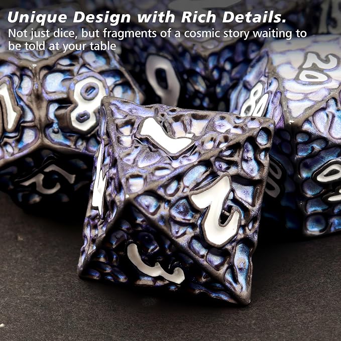 PJOY Metal D&D Dice Set for Dungeons and Dragons Dice