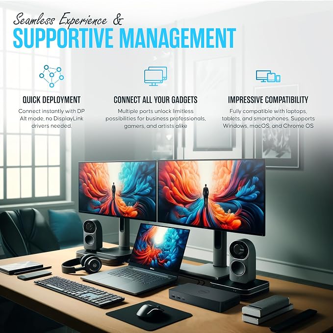 UD22 Dell Universal Docking Station USB-C/USB-A Supports Dual/Triple & 4