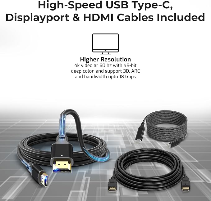 WD22TB4 Dell Docking Station Thunderbolt 4 Dock, 180W AC Adapter, HDMI Cable