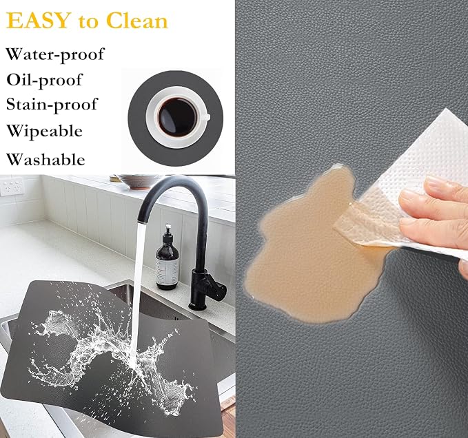 Placemats Set of 6, Faux Leather Place Mats