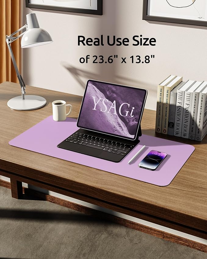 YSAGi Leather Desk Pad Protector, Office Desk Mat, Large Mouse Pad, Non-Slip PU