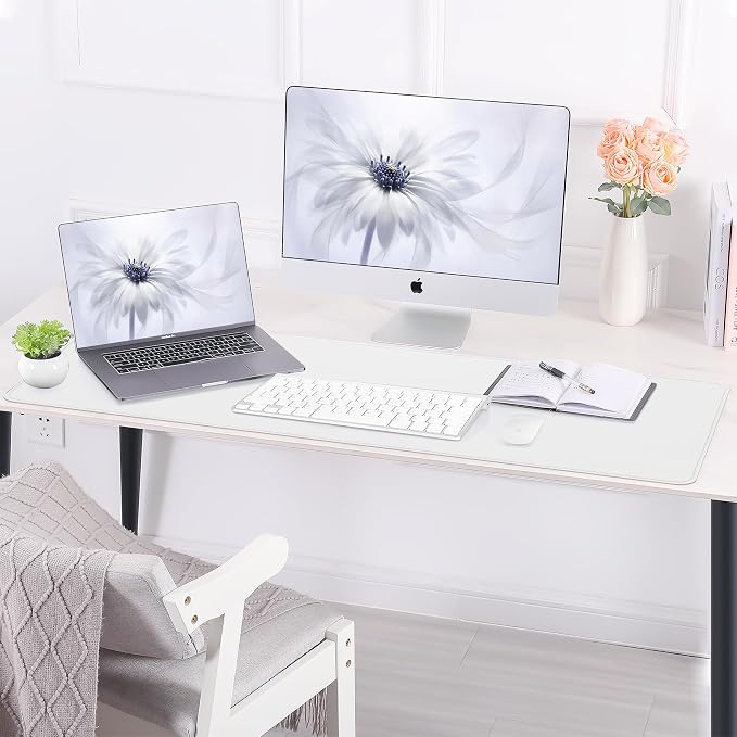 AFIING Leather Desk pad Protector, Large Non-Slip Office Desk Mat