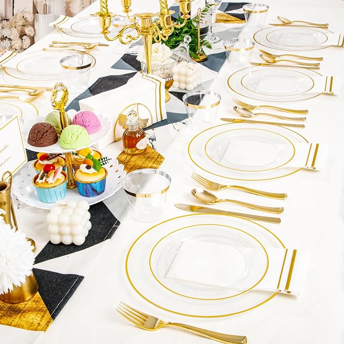 SUT 350Pcs Plastic Dinnerware Set