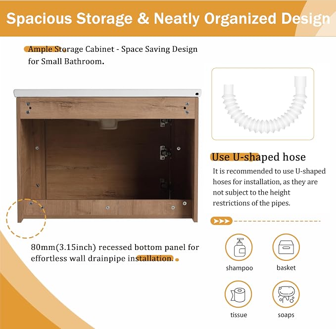 28 Inch Wall-Mounted Vanity