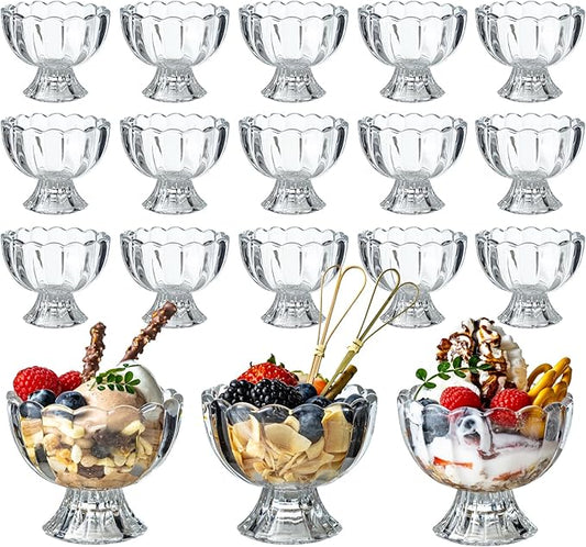 5oz Iced Cream Dessert Bowl, Vintage Footed Tulip Glass Dessert Cups, Cute