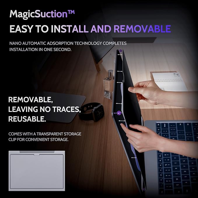 Privacy Screen for 14.4 Inch Surface Laptop Studio 2/1, MagicSuction™ Removable