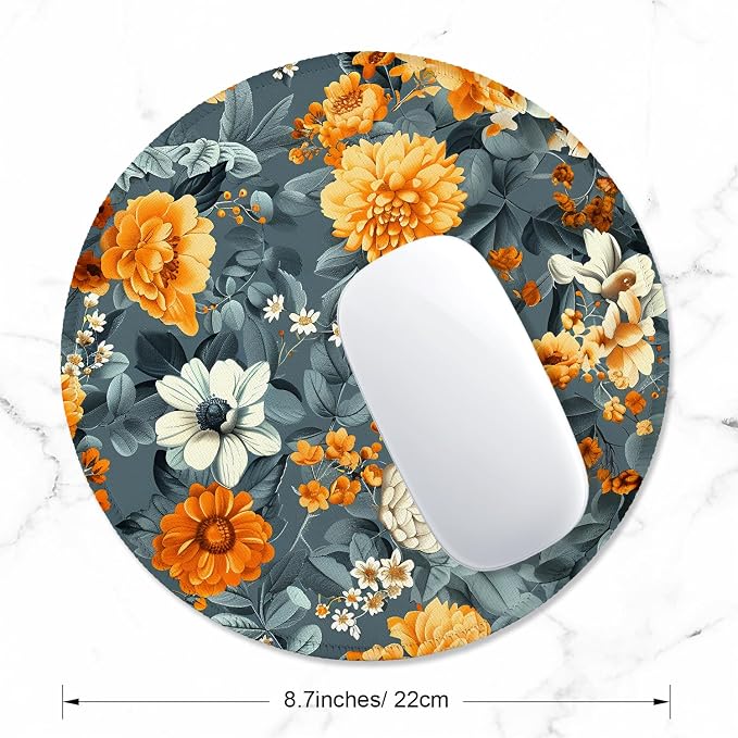 ITNRSIIET Round Mouse Pad with Stitched Edge Premium-Textured Waterproof