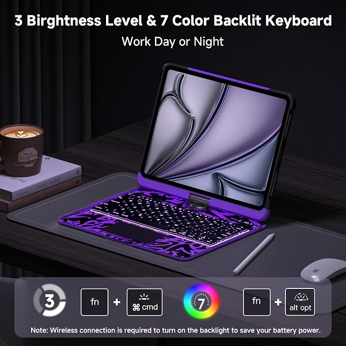 Keyboard Case for iPad 11 inch Pro 4/3/2/1st Gen & 11’’ iPad Air 2025 M3