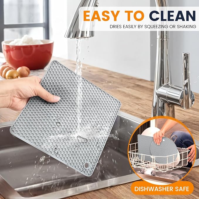 Silicone Trivet Mats 4 Heat Resistant Pot Holders Multipurpose Non-Slip Hot Pads