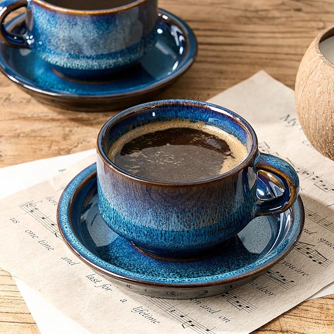 JIEMEI HOME Porcelain Stackable Cappuccino Cups