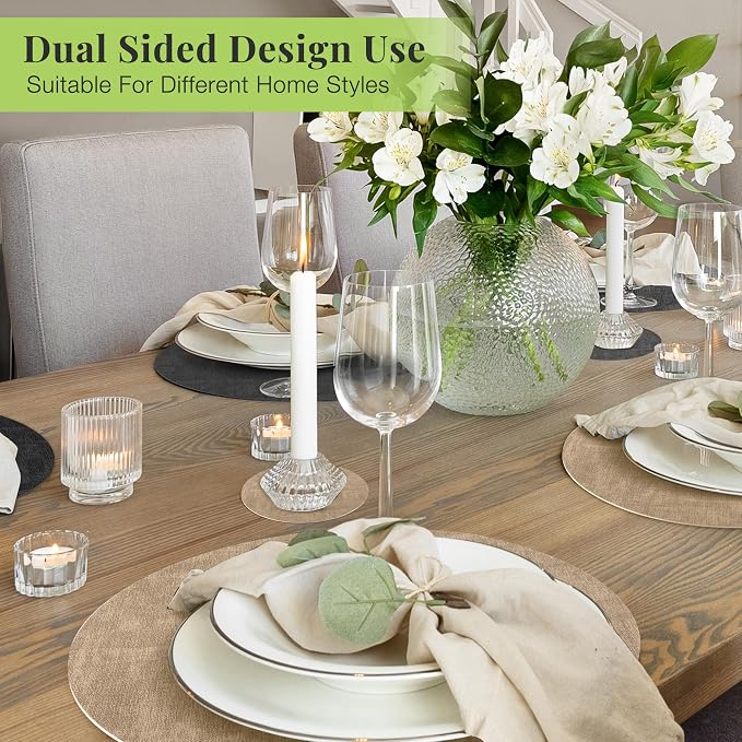 Fyvva Placemats Set of 8, Stain & Scratch Resistant,