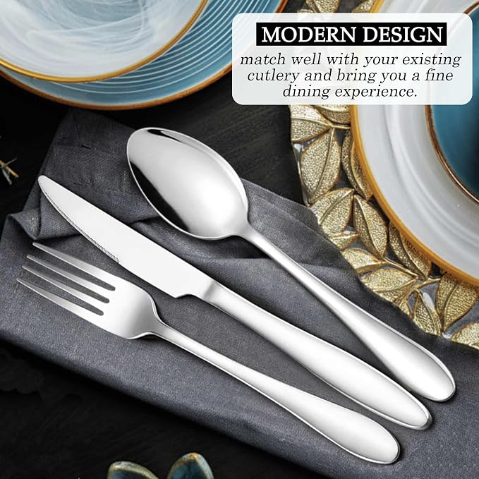 LIANYU 60 Piece Silverware Flatware Set