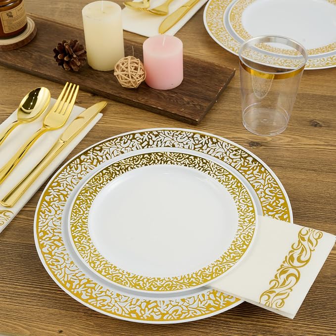 FOCUSLINE 175 Ct Gold Dinnerware Set