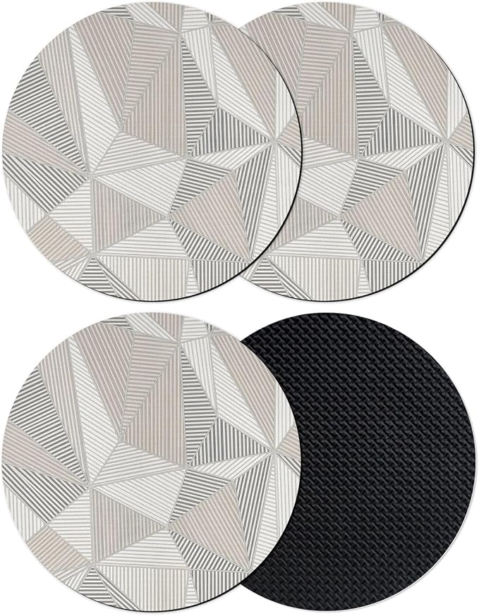 Coasters Set of 4, Geometric Minimalist Round Drink Coasters