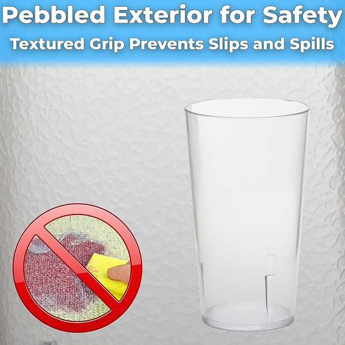 Restaurant Grade, BPA-Free 12oz Clear Plastic Cups 12pk. Super Durable