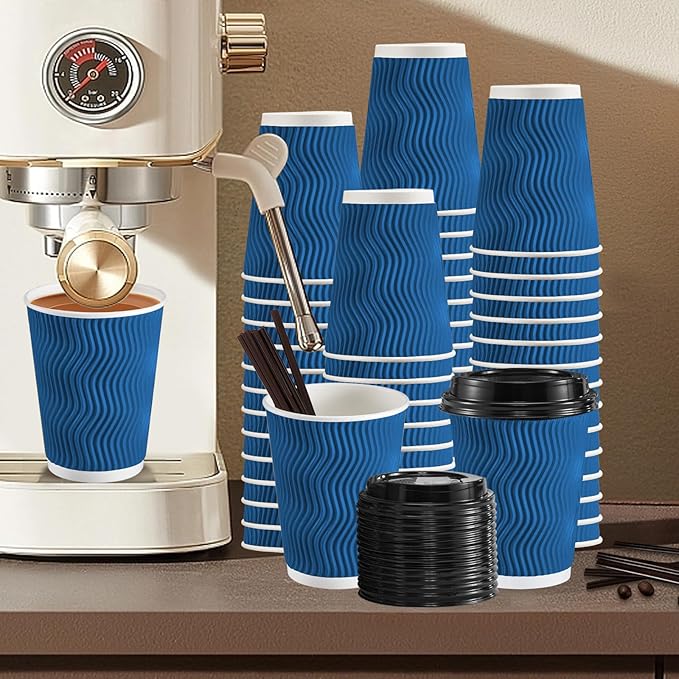 SIUQ 90 Pack 12 oz Disposable Coffee Cups