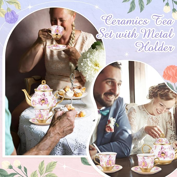Zhehao 20 Pcs Porcelain Tea Set