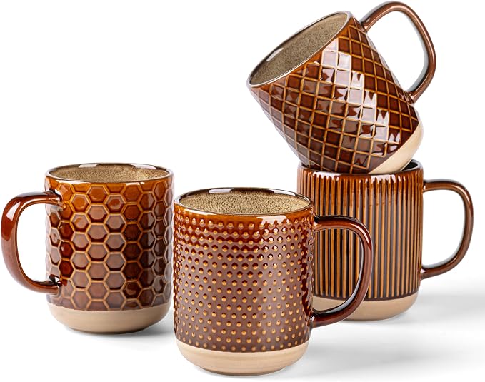 GBhome Coffee Mugs Set of 4, 12 oz Coffee Cups