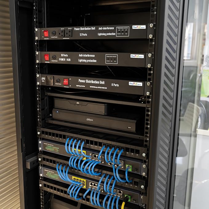 10 Outlets Horizontal 1U PDU Rackmount Power Strip