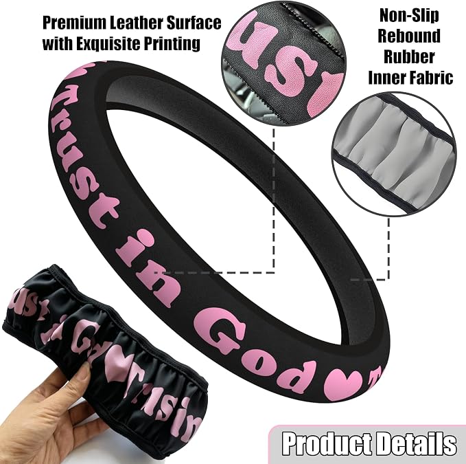 Christian Trust in God Car Steering Wheel Cover