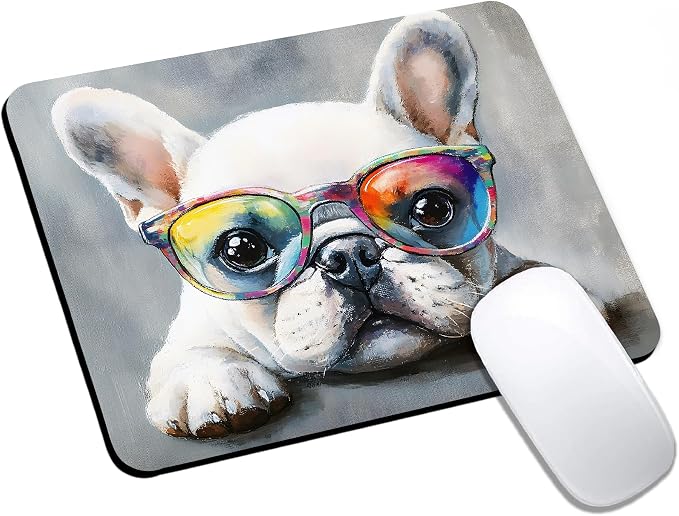 Mouse Pad, Cute Watercolor Bulldog Dog Mouse Pads