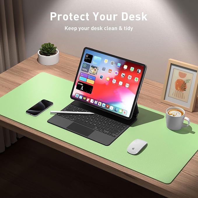Aothia Leather Desk Pad Protector, Office Desk Mat, Large Mouse Pad, Non-Slip