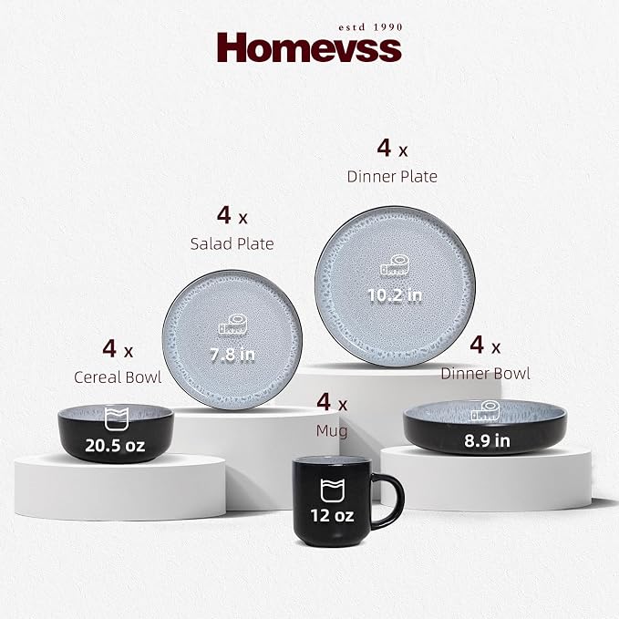 HomeVss 20-Piece Dinnerware Set