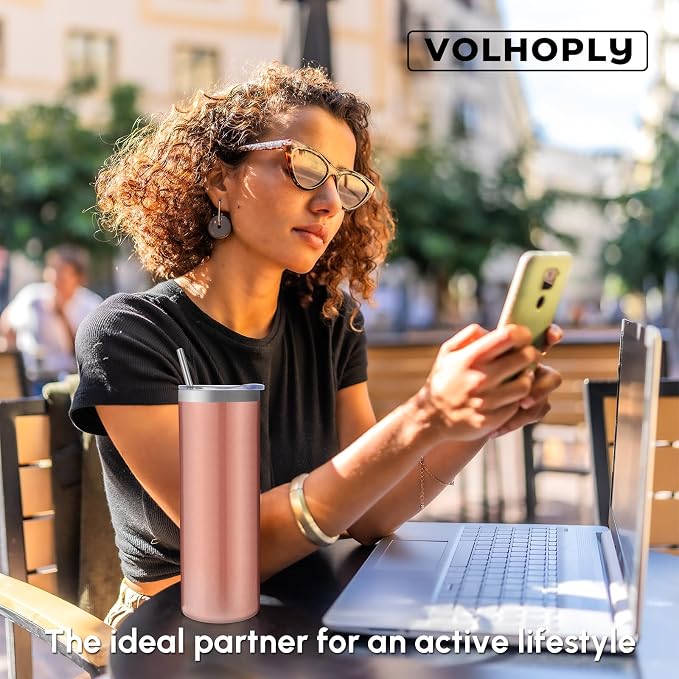 Volhoply 4 Pack Skinny Tumblers