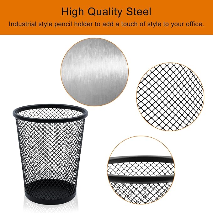 Desk Pencil Pen Holder, Wire Mesh Pen Cup Holder