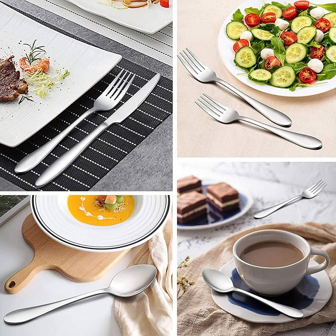 LIANYU 60 Piece Silverware Flatware Set