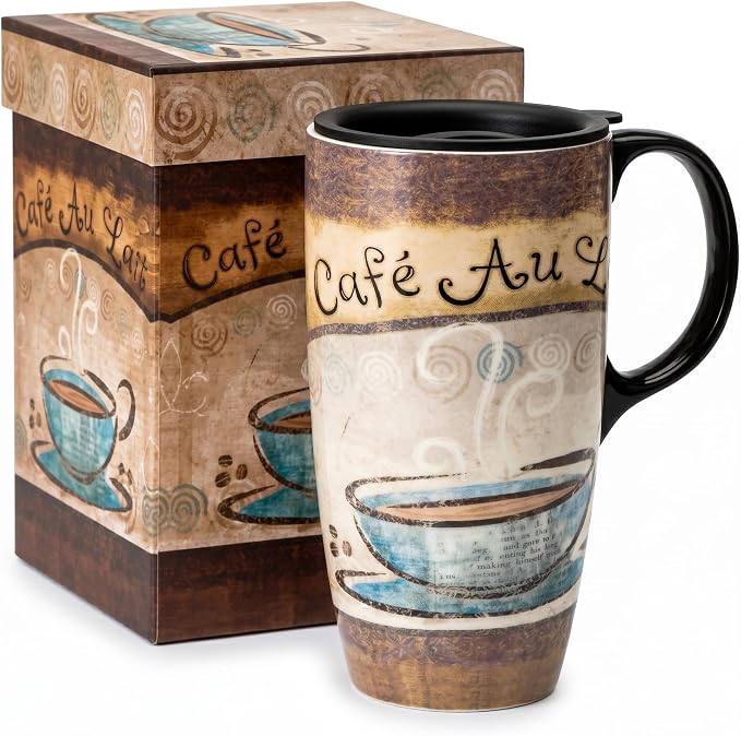 Topadorn 17oz Ceramic Travel Mug