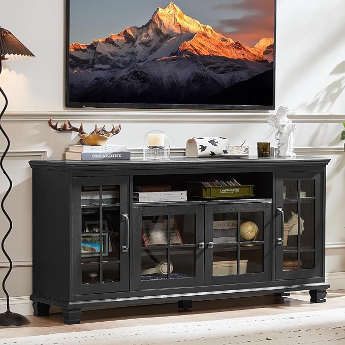 Large Black Sideboard Buffet Cabinet
