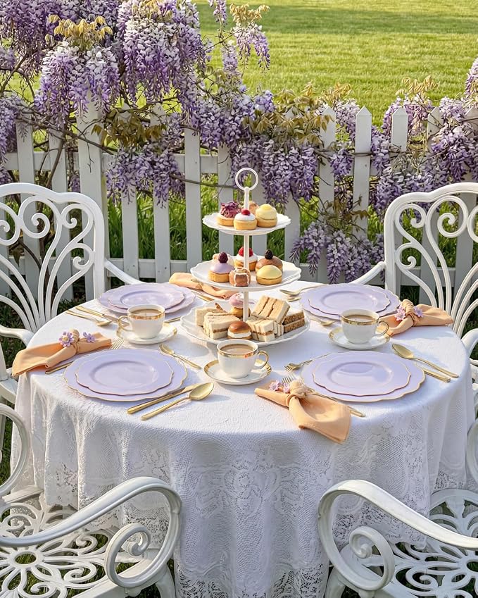 bUCLA 180PCS Purple Plastic Plates