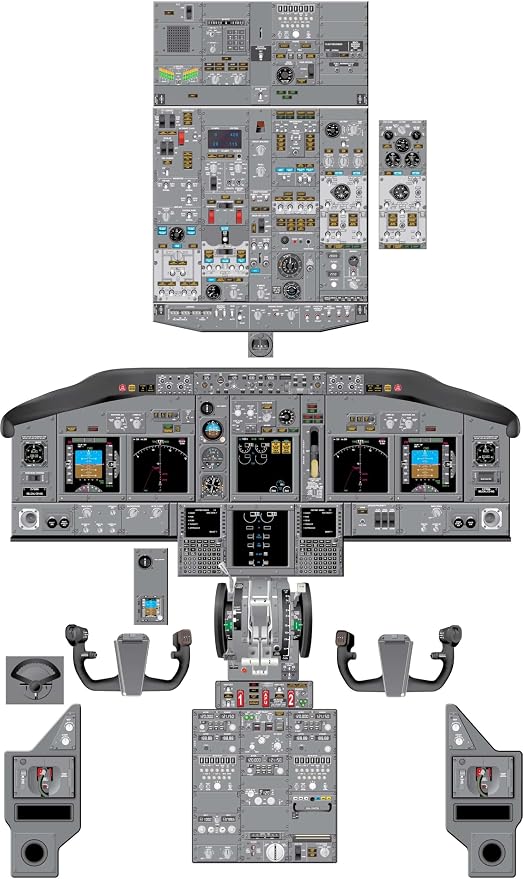 Boeing 737-800 Aircraft Cockpit Training Poster